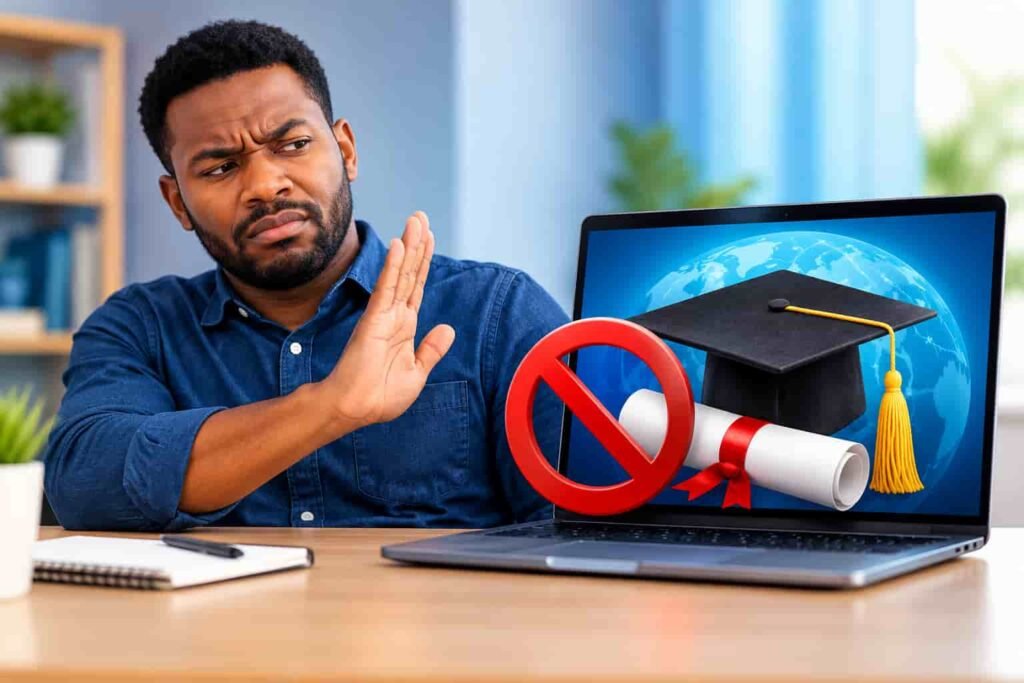 Why He Will Never Trust an Online Degree